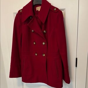 Women's Red Double-Breasted Coat